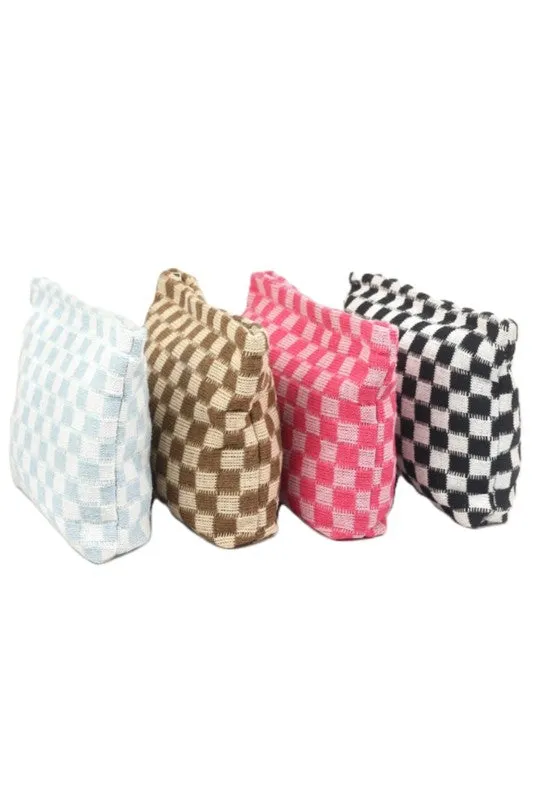 Checkered Makeup Pouch