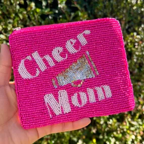 Cheer Mom Beaded Pouch