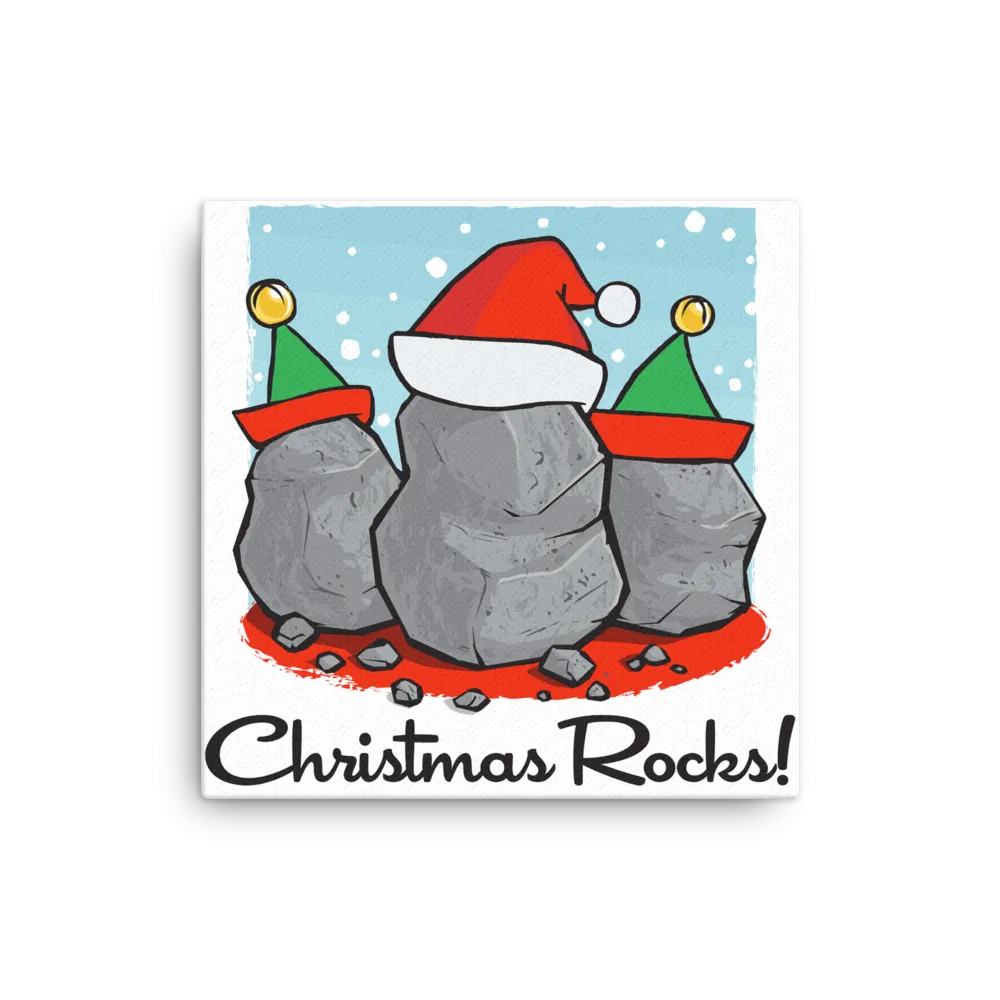 Christmas Rocks 16x16" Stretched Canvas Print