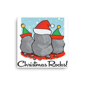 Christmas Rocks 16x16" Stretched Canvas Print