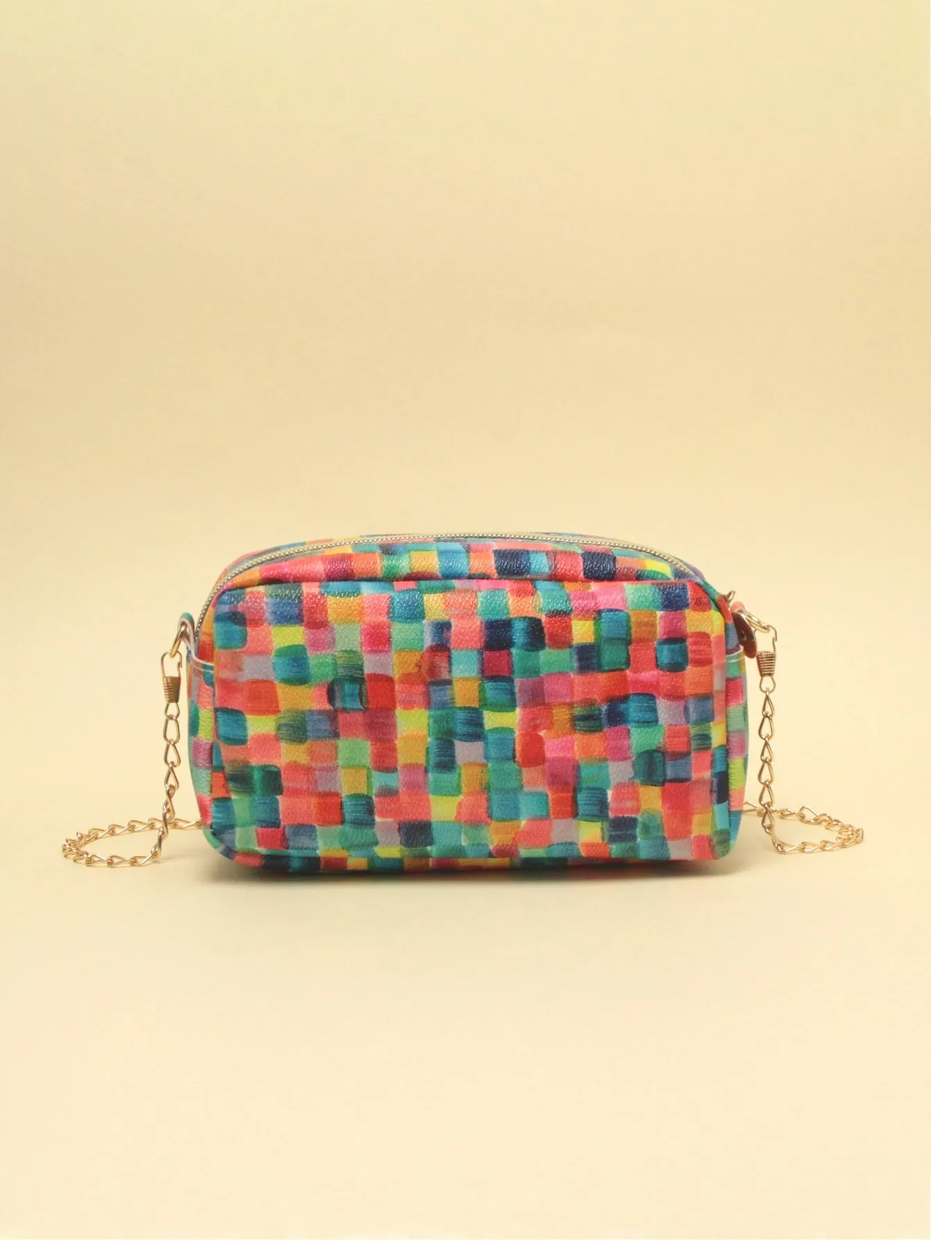 Color Block Chain Crossbody Bag