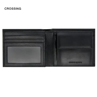 Crossing Elite Bi-fold Leather Wallet With Window And Coin Pocket RFID