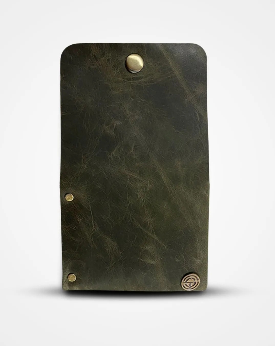 CRUSHED OLIVE GREEN NATIVE BATUA - SLIM LEATHER WALLET