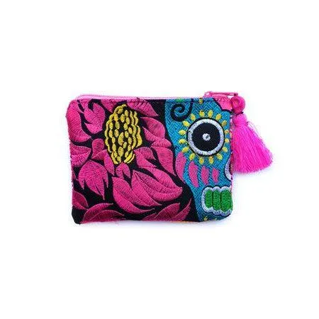 Culturas Embroidered Sugar Skull Coin Purse - Thailand