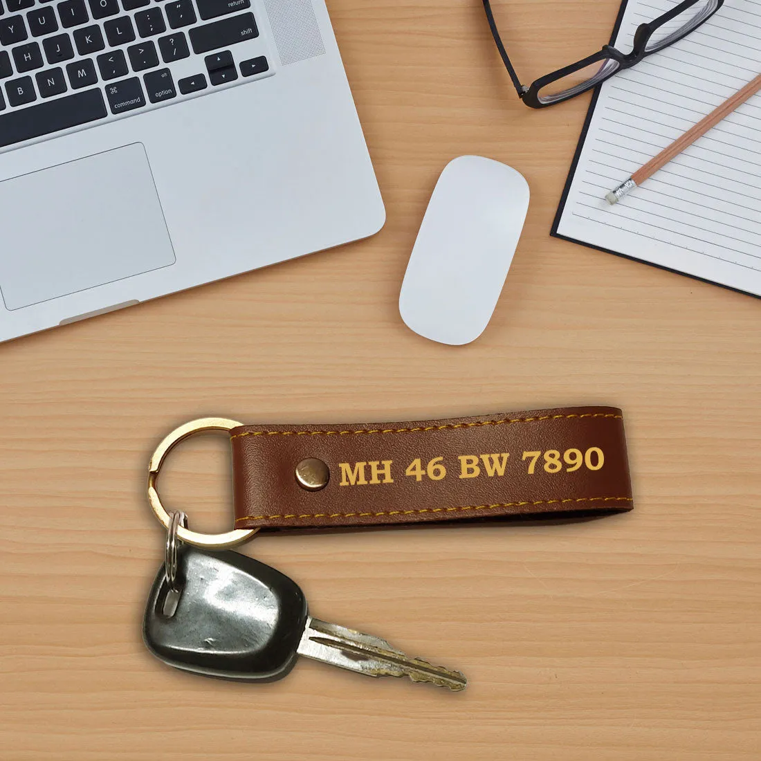 Customized Keyrings  for Car Bike Car Home Keys - Plate No