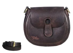 Dark brown round vintage cross-bag