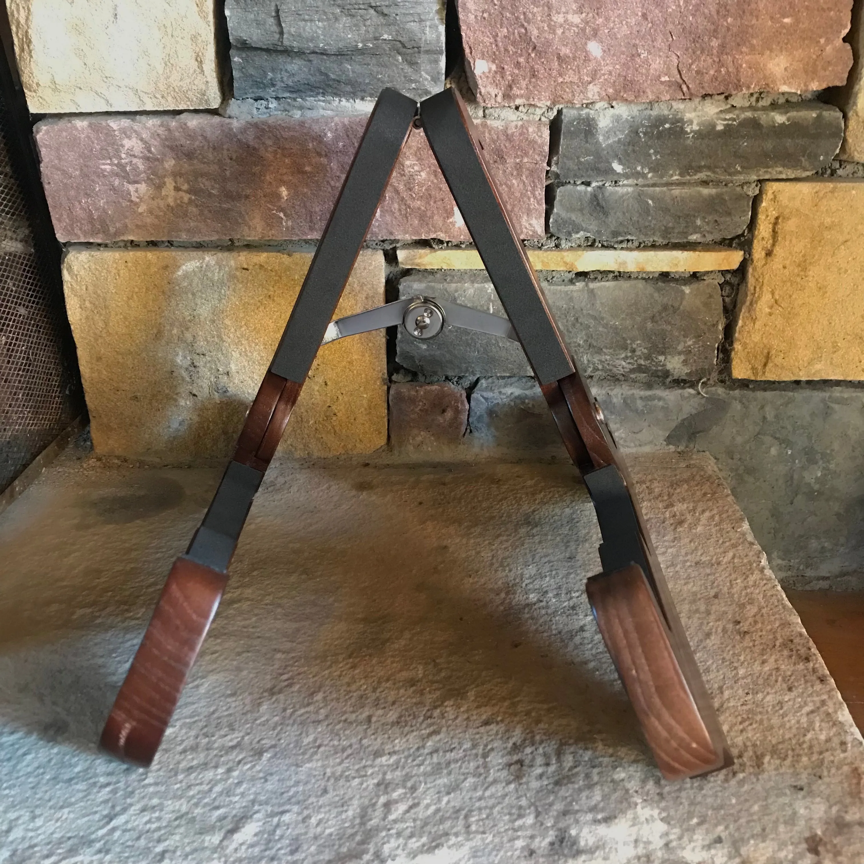 Dark Walnut Foldable Wooden Guitar Stand by Dannan