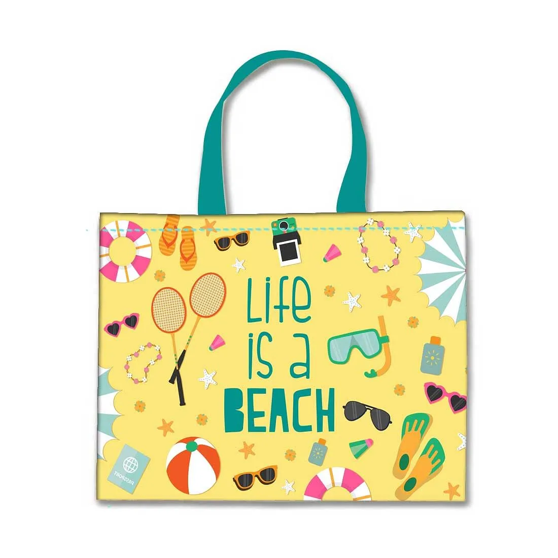 Designer Tote Bag With Zip Beach Gym Travel Bags -  Life is a beach