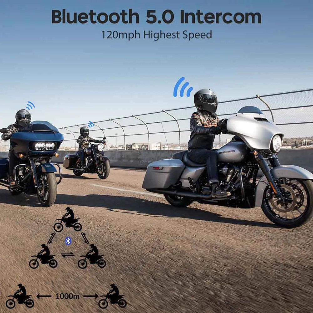 DOT Full Face Bluetooth Motorcycle Helmet Headset