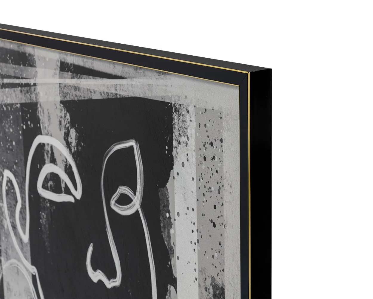 Face To Face (set Of 2) - 40" X 60" - Black Floater Frame