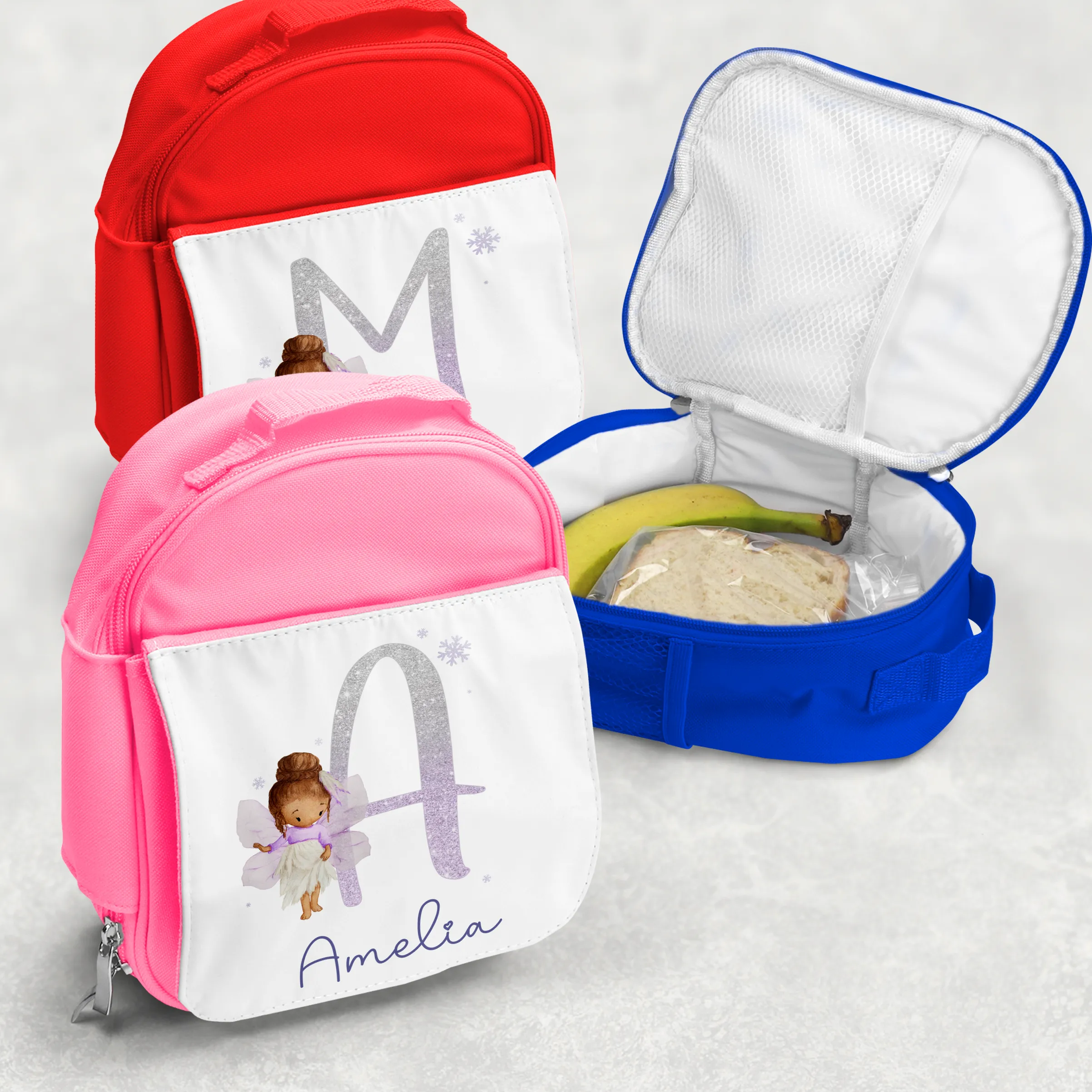 Fairy Glitter Alphabet Personalised Kids Insulated Lunch Bag