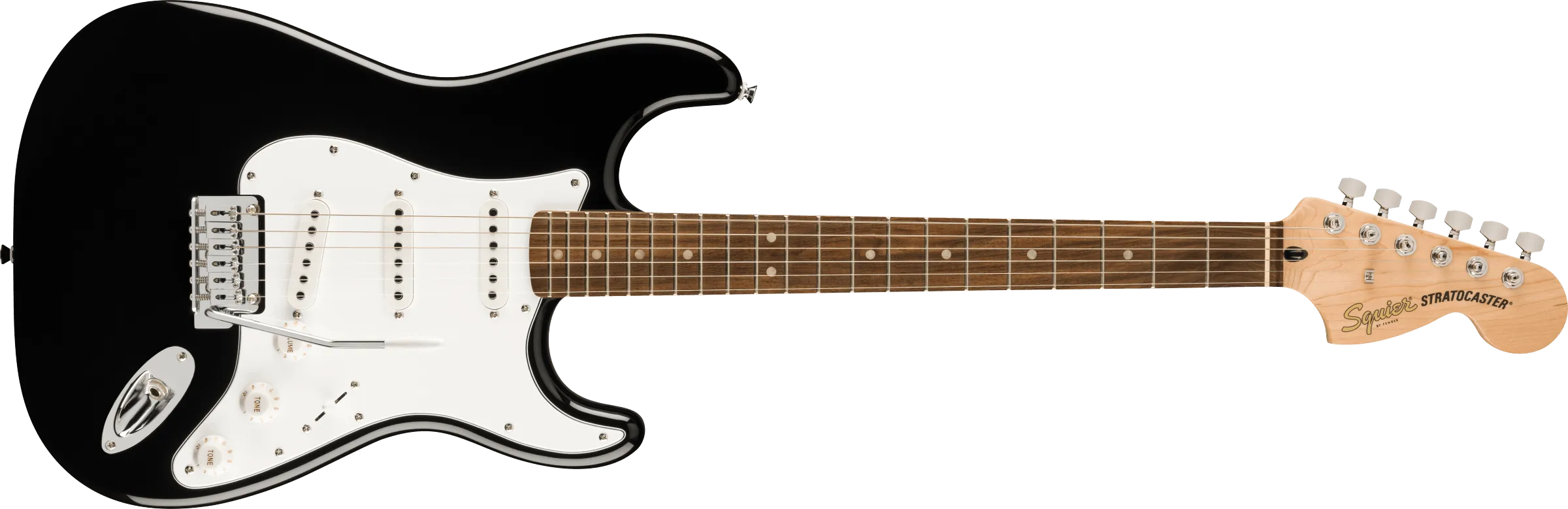 Fender Squier Affinity Series Stratocaster Mustang Micro Pack, Laurel Fingerboard, Black, Gig Bag