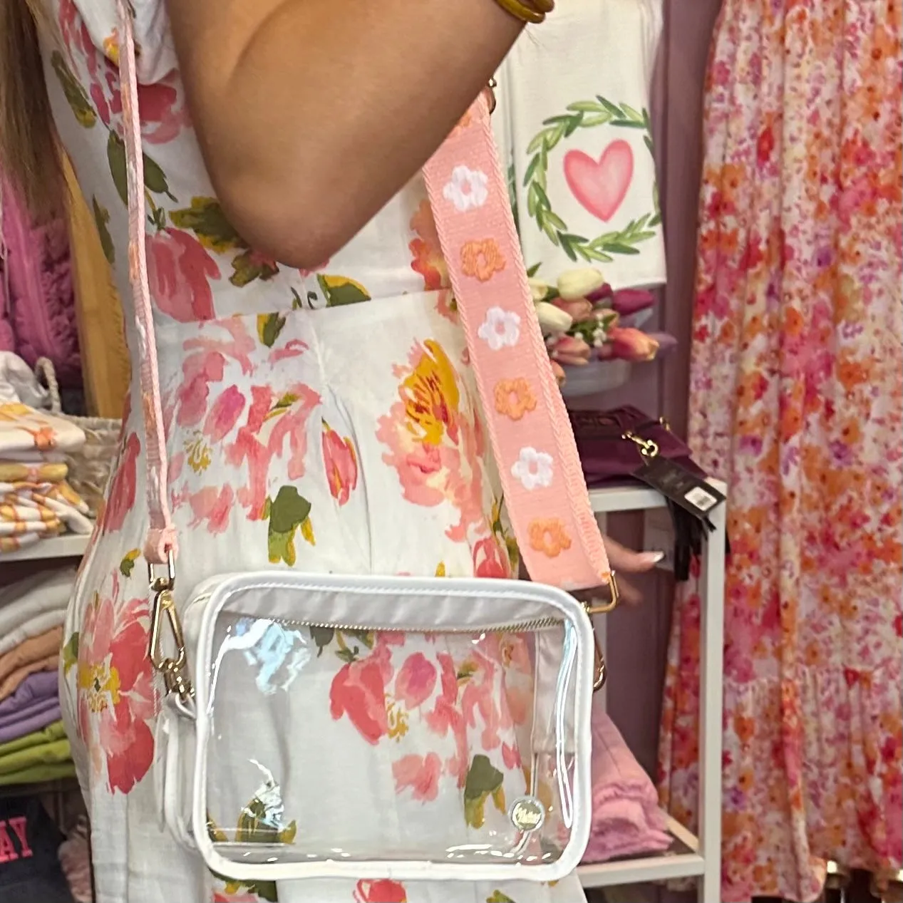 Floral Abundance Clear Crossbody with Flower Strap