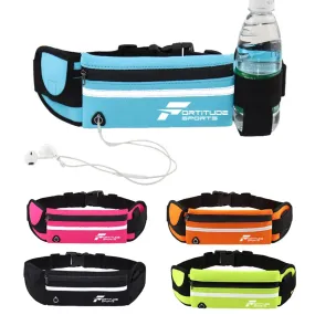 Fortitude Sports Waterproof Running Belt for Phone, Headphones and Water Bottle