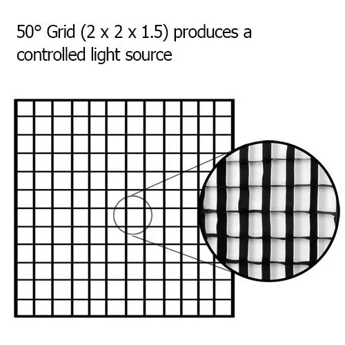 Fotodiox Pro Foldable Softbox PLUS Grid (Eggcrate) with Photogenic Speedring for Photogenic, Norman ML, and Compatible Strobes