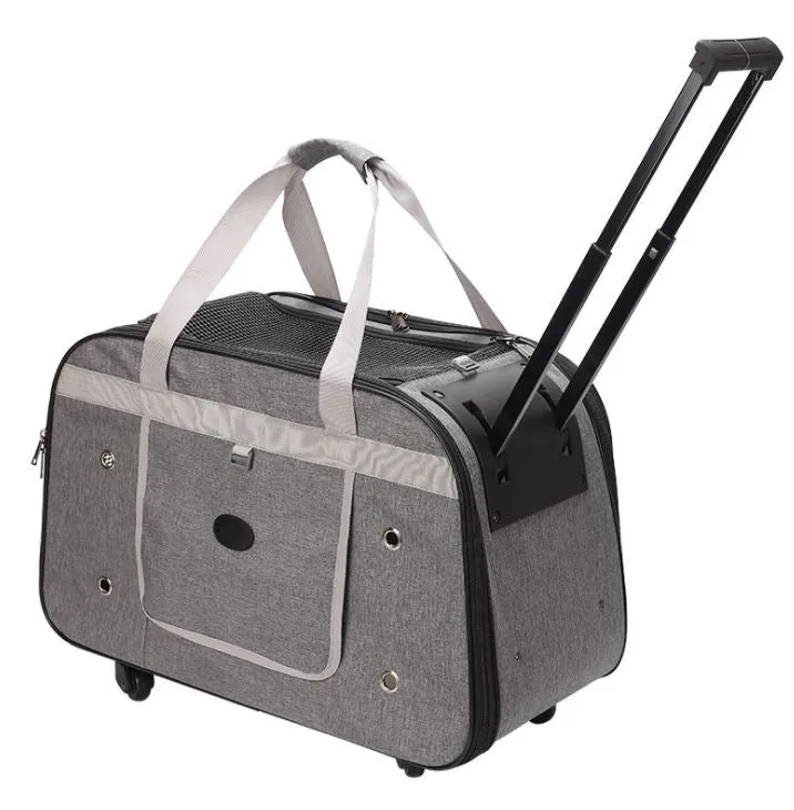 Four-wheel Foldable Easy Pulling Trolley Bag For Pets