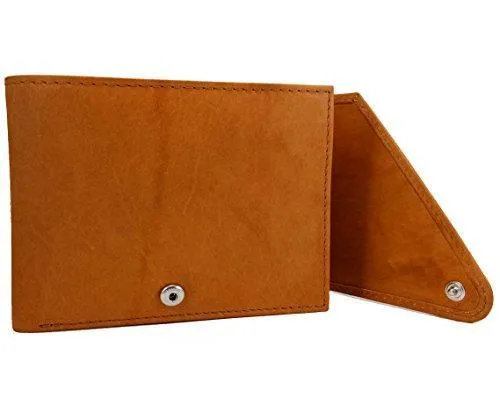 Gentleman Genuine Leather Men's Wallet ( TAN Colour) With Safety Flap