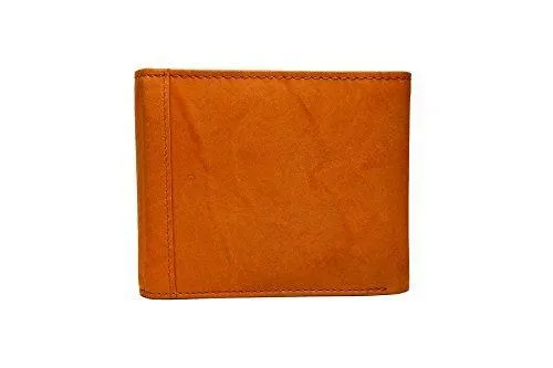 Gentleman Genuine Leather Men's Wallet ( TAN Colour) With Safety Flap