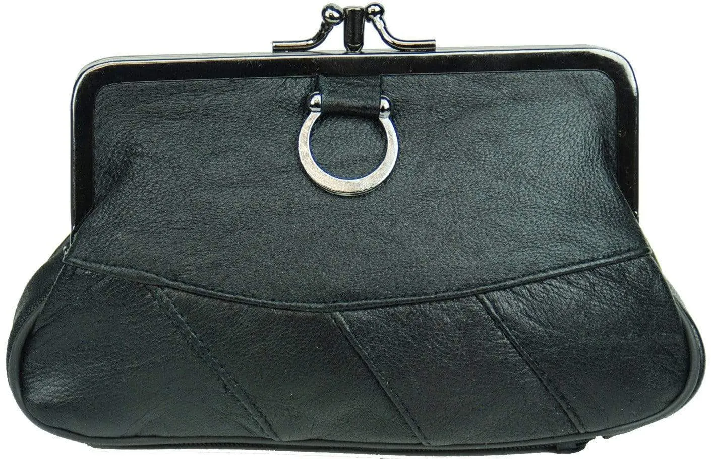 Genuine Leather Change Purse with Clasp Closure 11-3016 (C)