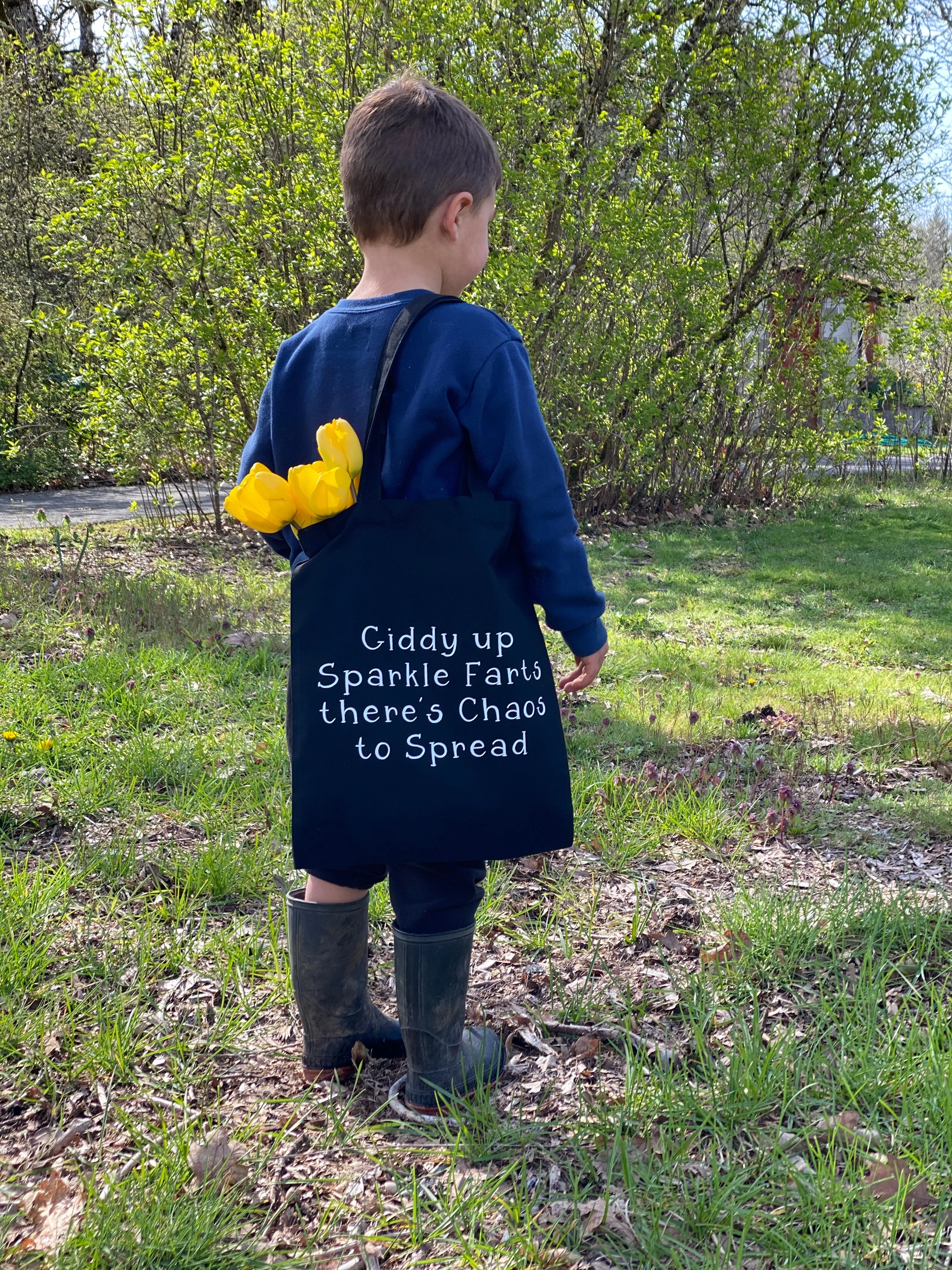 Giddy up Sparkle Farts Cotton Tote Bag, Lightweight Thin Natural Cotton Tote Bag, Reusable Tote Bag, Farmers Market Bag