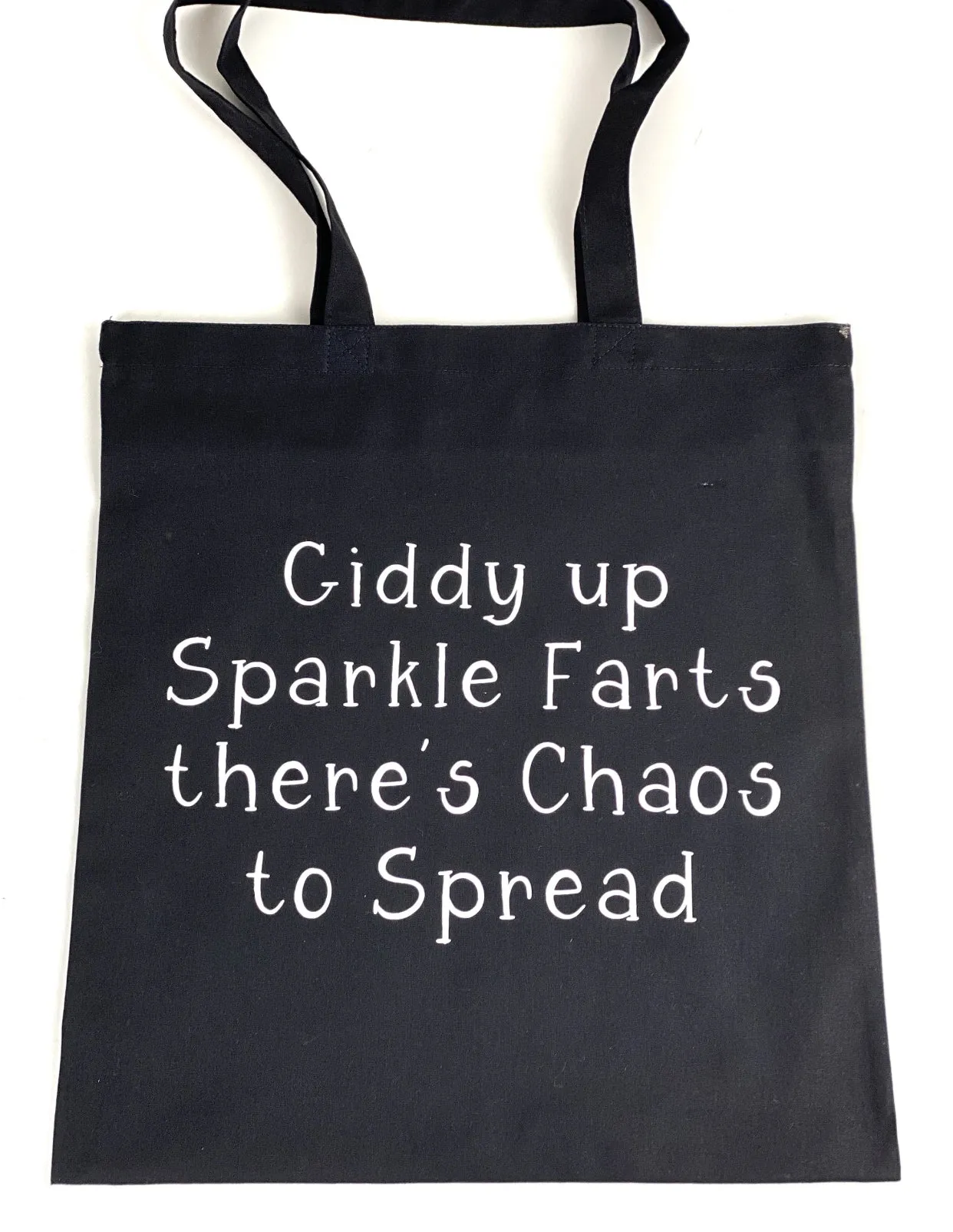 Giddy up Sparkle Farts Cotton Tote Bag, Lightweight Thin Natural Cotton Tote Bag, Reusable Tote Bag, Farmers Market Bag