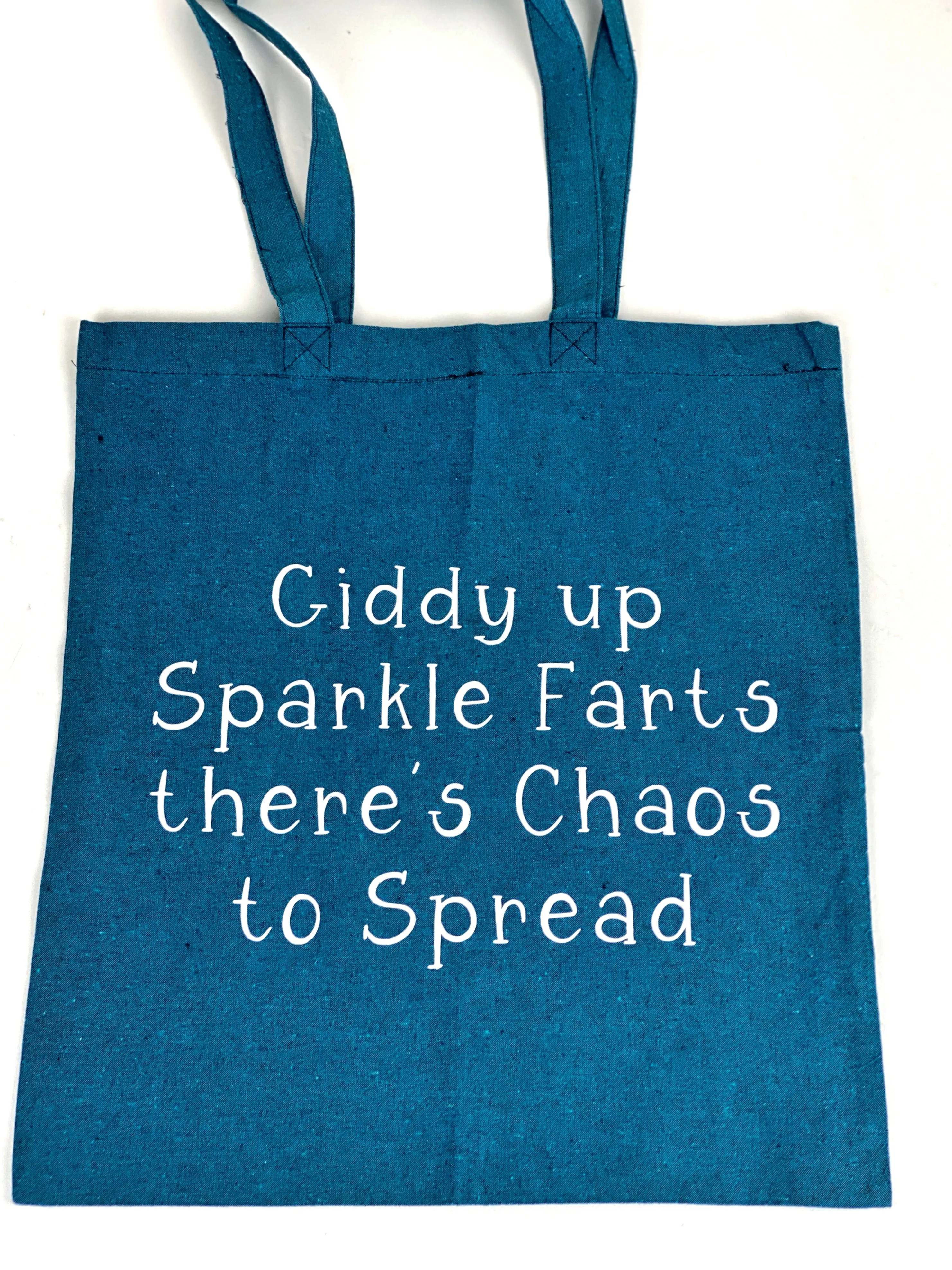 Giddy up Sparkle Farts Cotton Tote Bag, Lightweight Thin Natural Cotton Tote Bag, Reusable Tote Bag, Farmers Market Bag