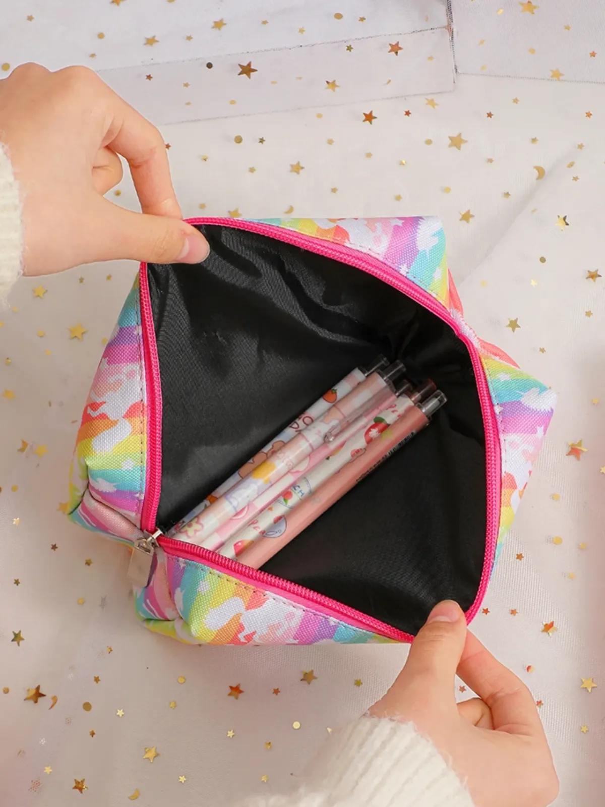 Girls Cute Unicorn Rainbow Pencil Bag