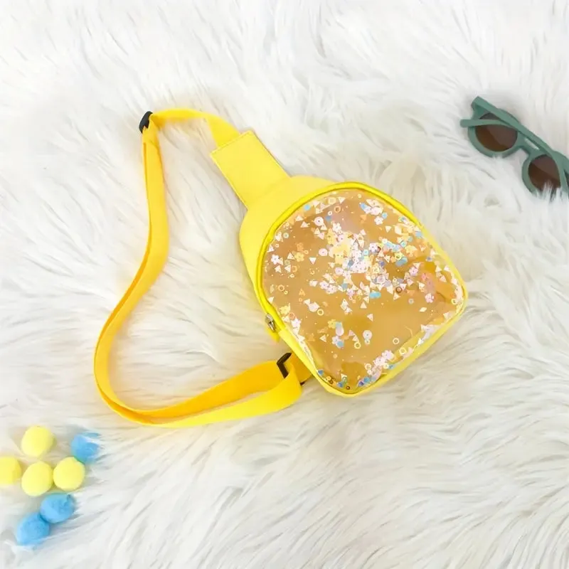 Glitter Design Mini Transparent Crossbody Bag for Kids