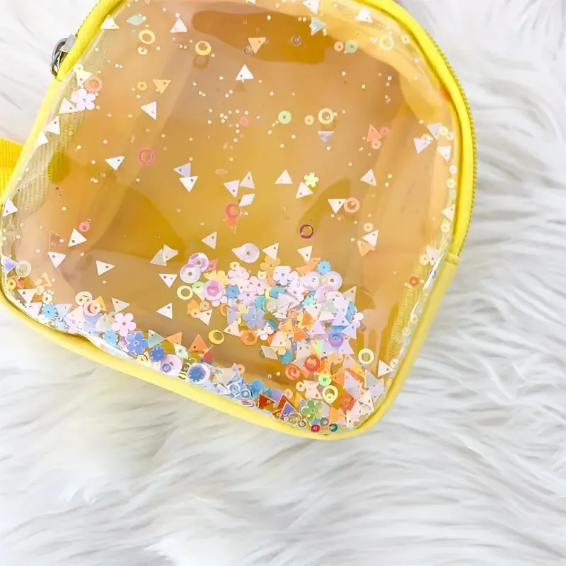 Glitter Design Mini Transparent Crossbody Bag for Kids