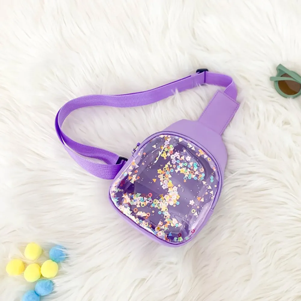 Glitter Design Mini Transparent Crossbody Bag for Kids