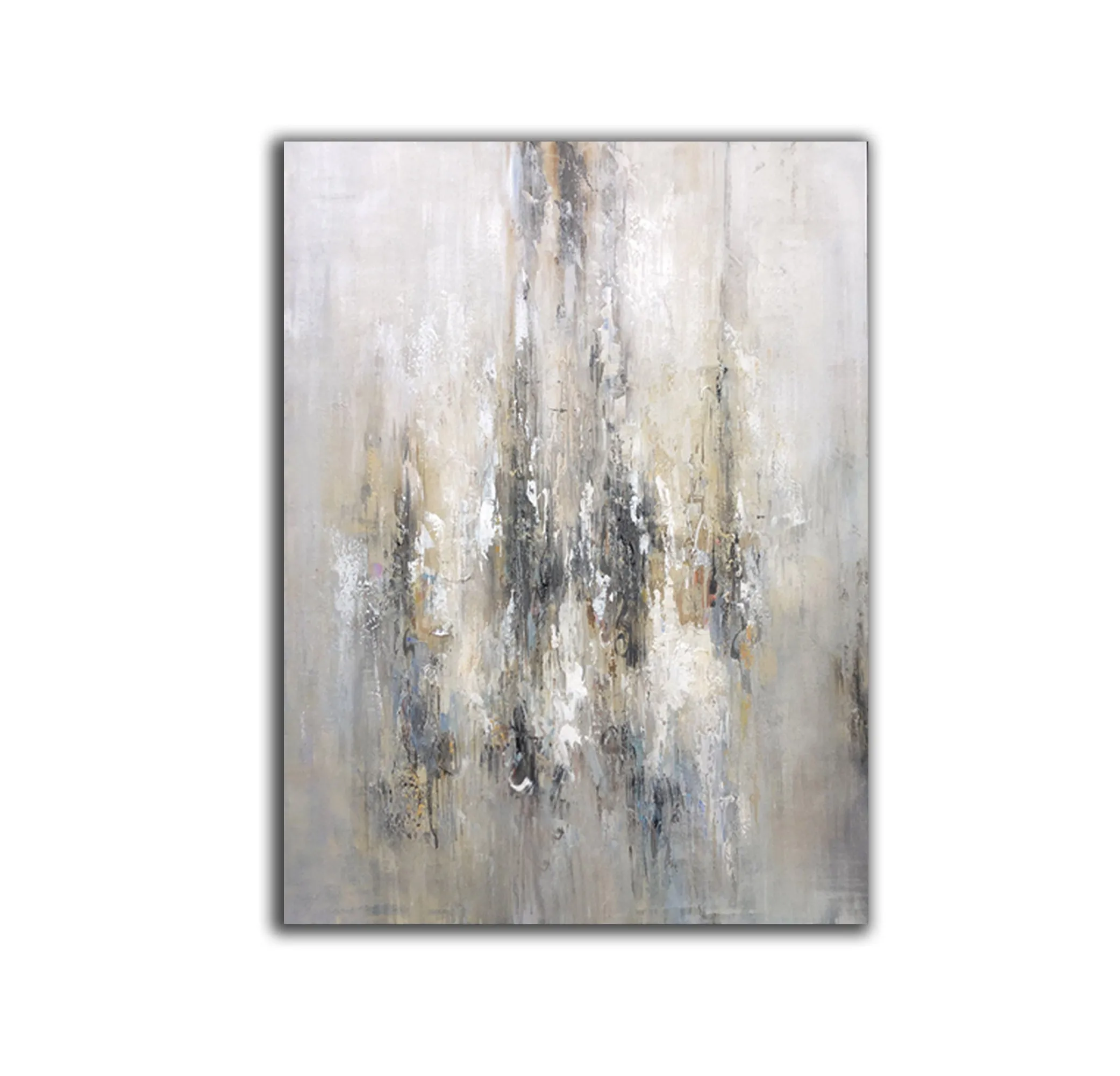 Gray Abstract Acrylic Painting Modern Textured Canvas Art Sp095