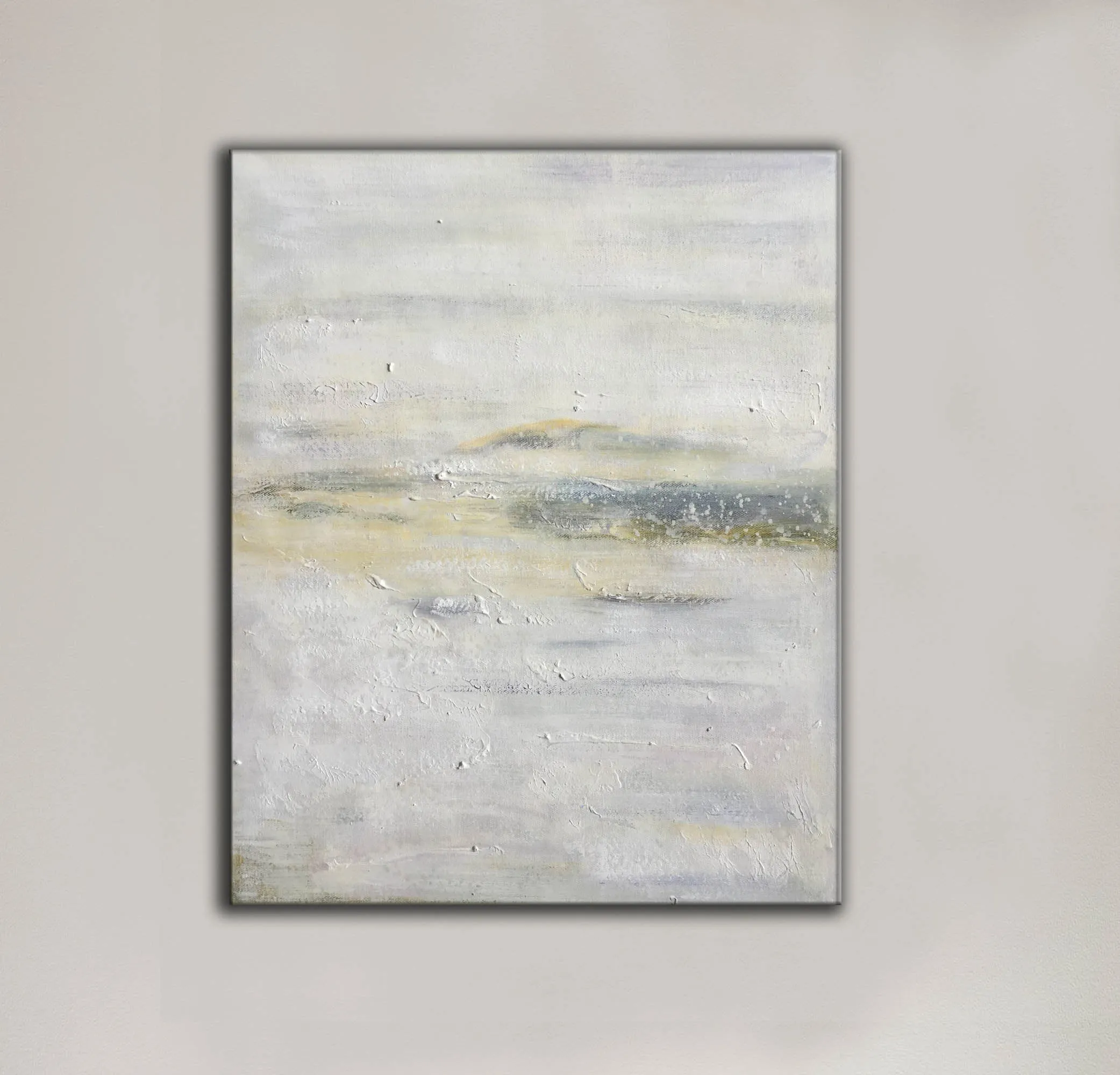 Gray Yellow Textured Painting Oversized Abstract Art Wp045