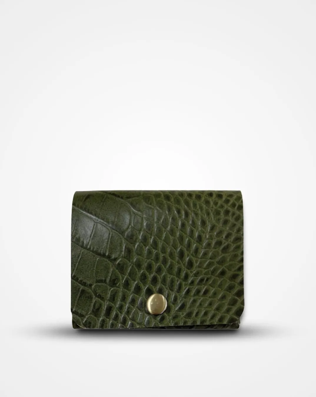 GREEN CROC PRINT NATIVE BATUA - SLIM LEATHER WALLET