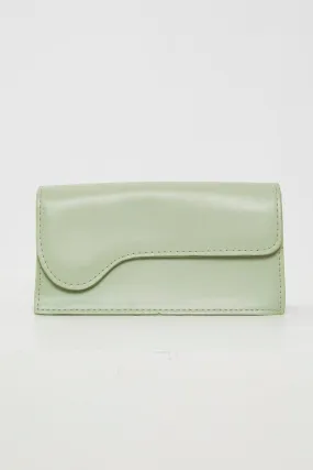 Green Faux Leather Baguette Bag