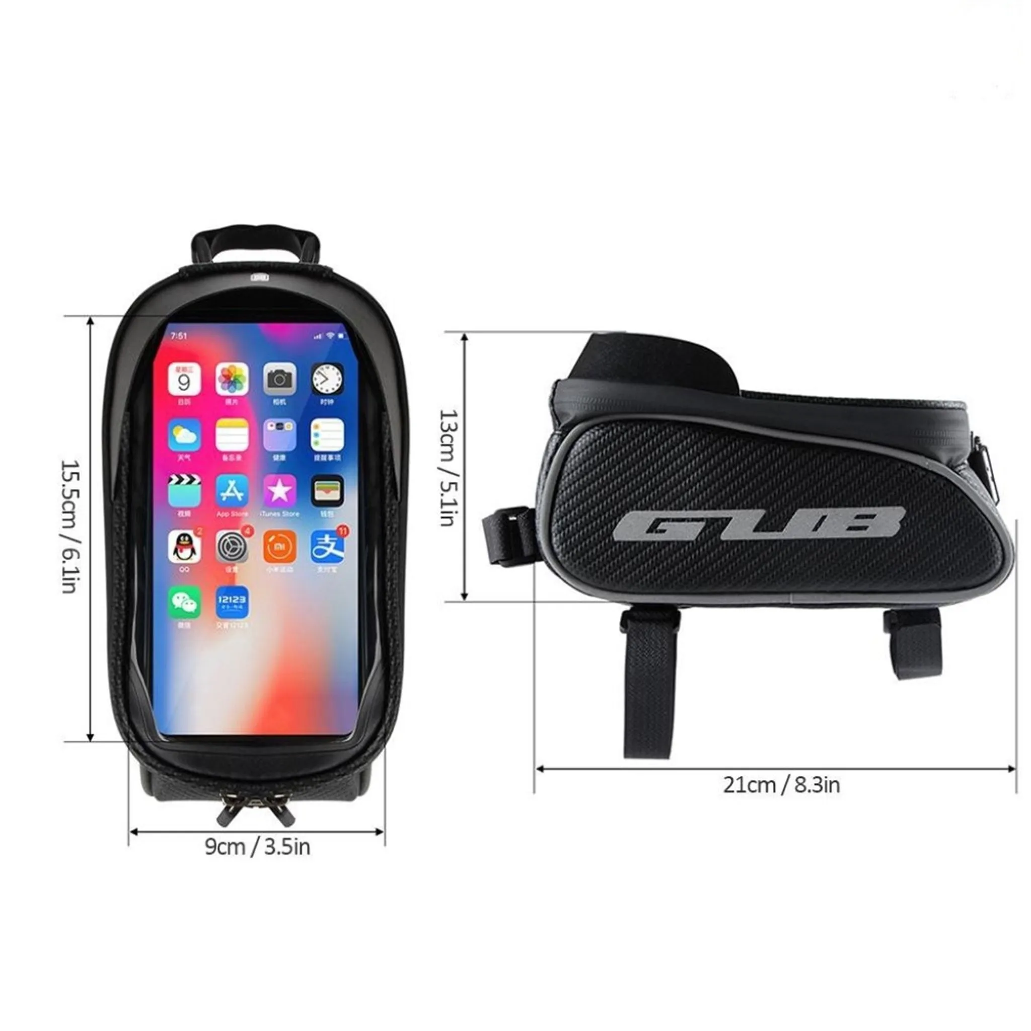 GUB 923 waterproof bicycle bike tube bag for 6.6-inch Smartphone