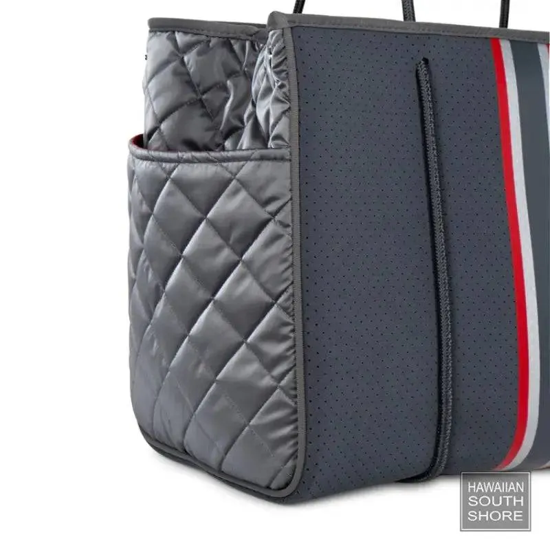 HA Bag Grayson SHADOW Neoprene Red Silver Stripe