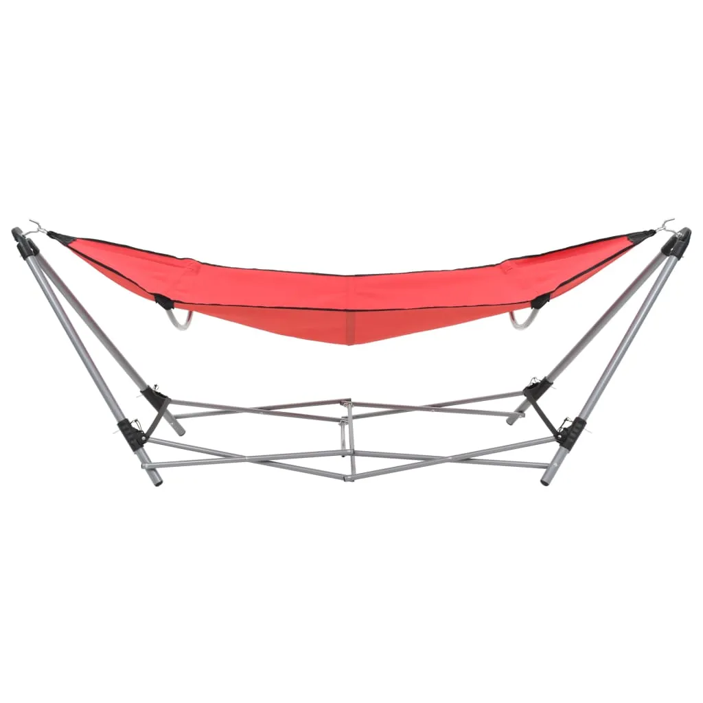 Hammock with Foldable Stand Red