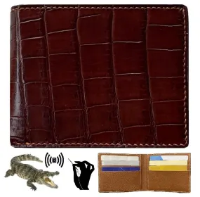 Hand Stitching Alligator Leather Bifold Wallet