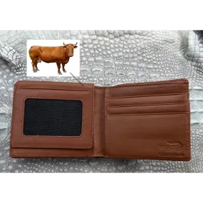 Handmade Light Brown Alligator Leather Bifold Wallet RFID Blocking For Men | VINAM-59