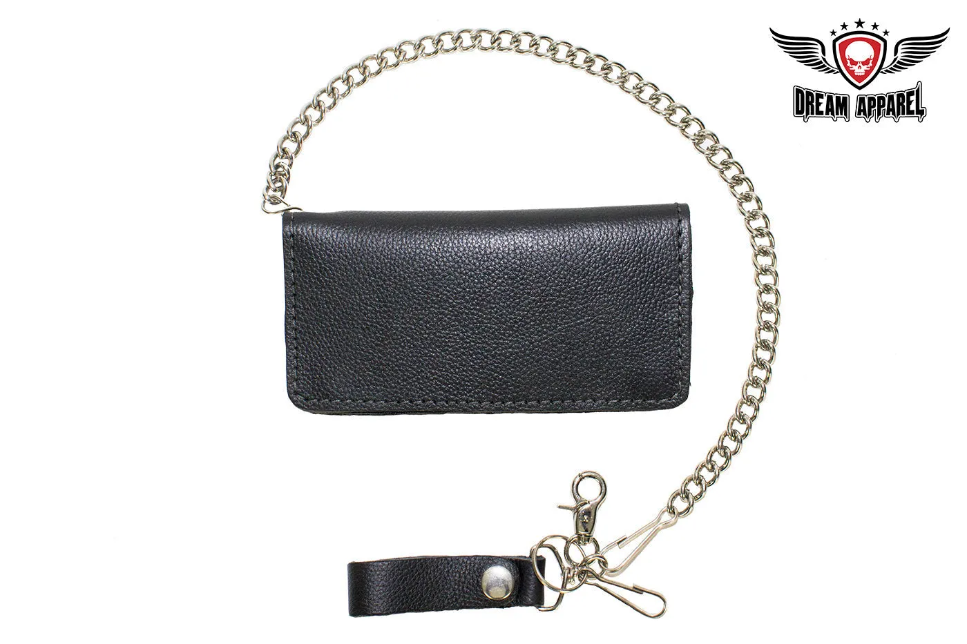 Heavy Duty Black Leather Chain Wallet