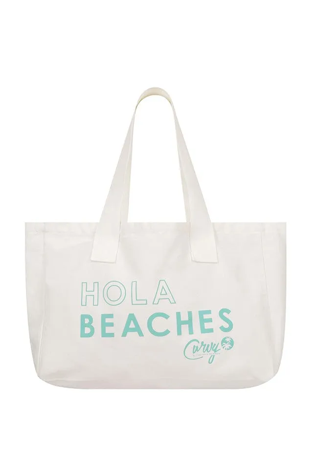 HOLA BEACHES Canvas Tote Beach Bag