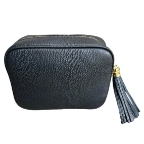 Italian Leather Big Box Bag in Black