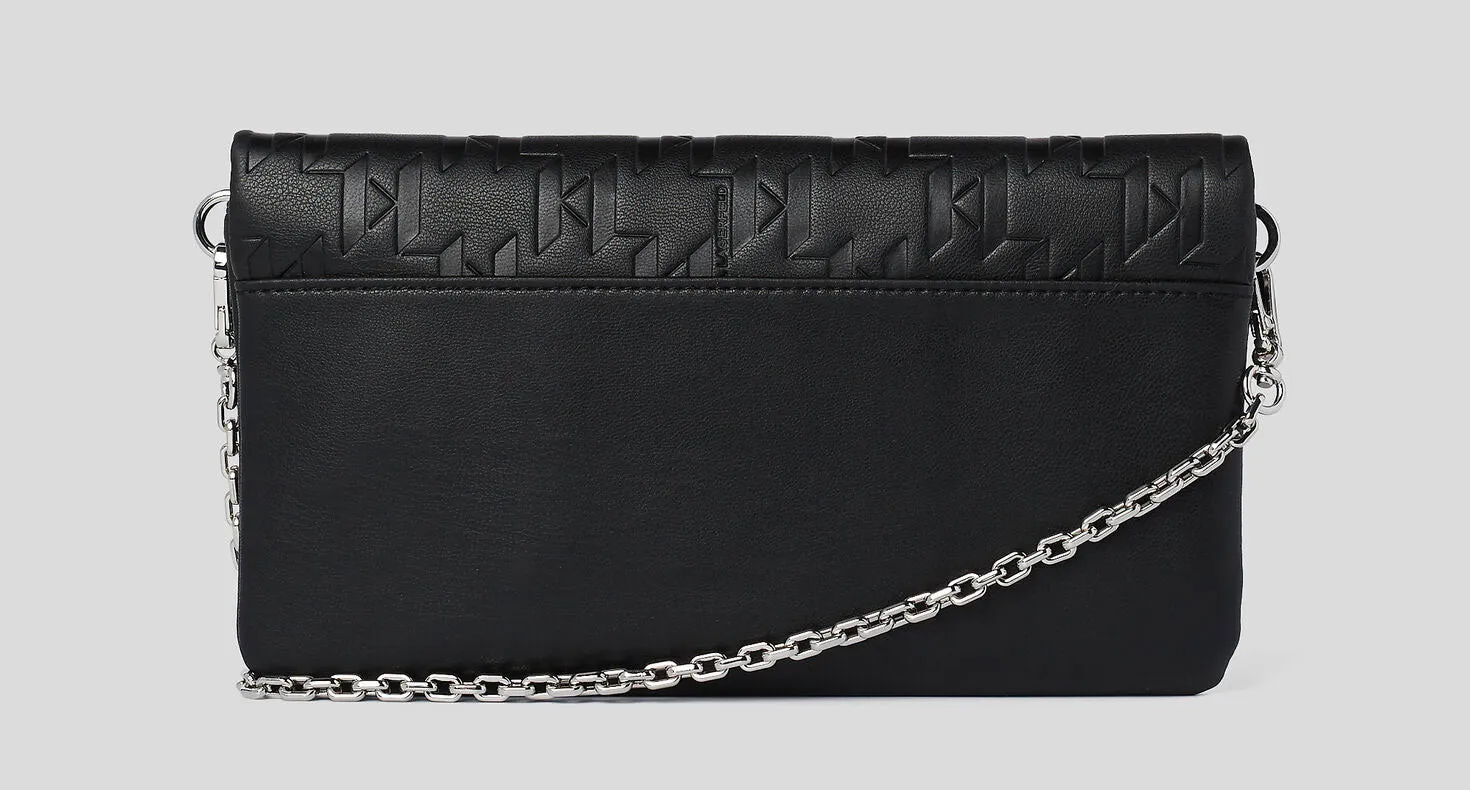 Karl Lagerfeld Embossed Wallet In Black For Women