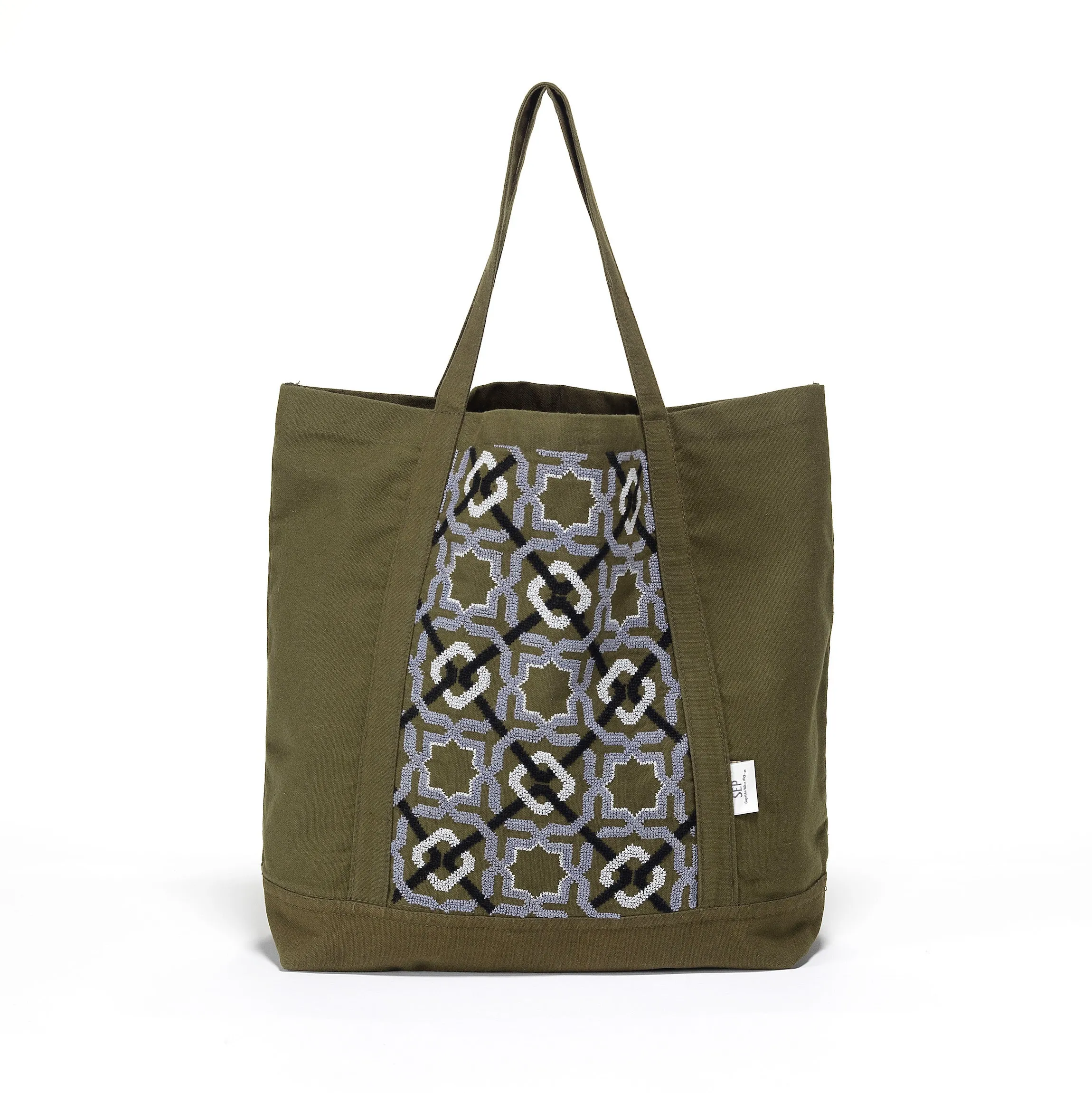 KHAKI CANVAS BAG ALHAMBRA