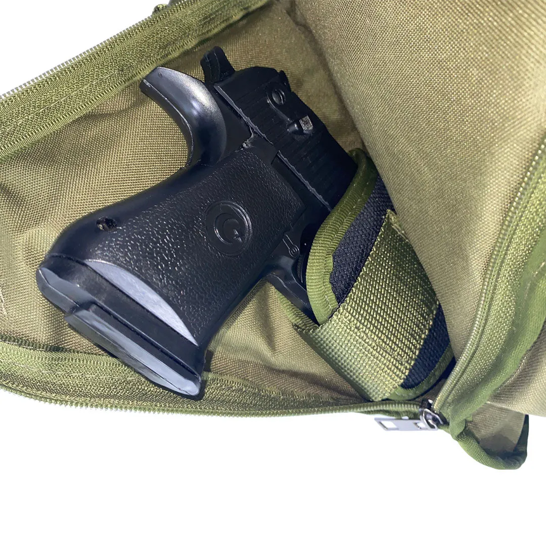 Khaki Shoulder or Leg Gun Carrying Bag with Strap