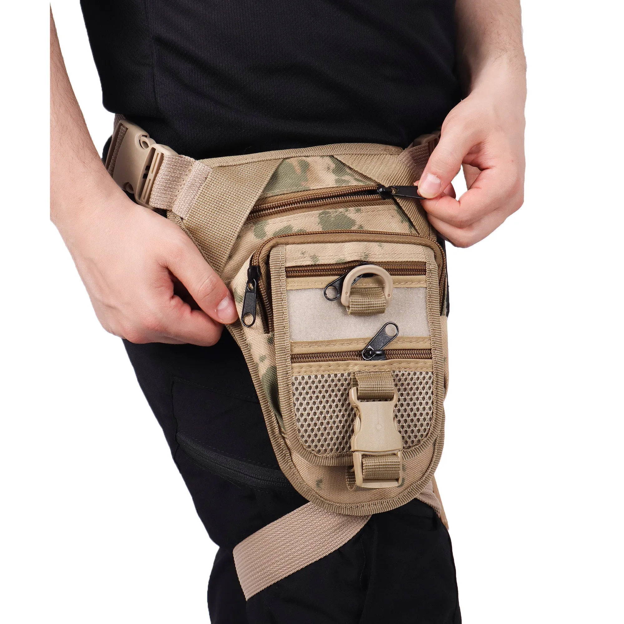 Khaki Shoulder or Leg Gun Carrying Bag with Strap