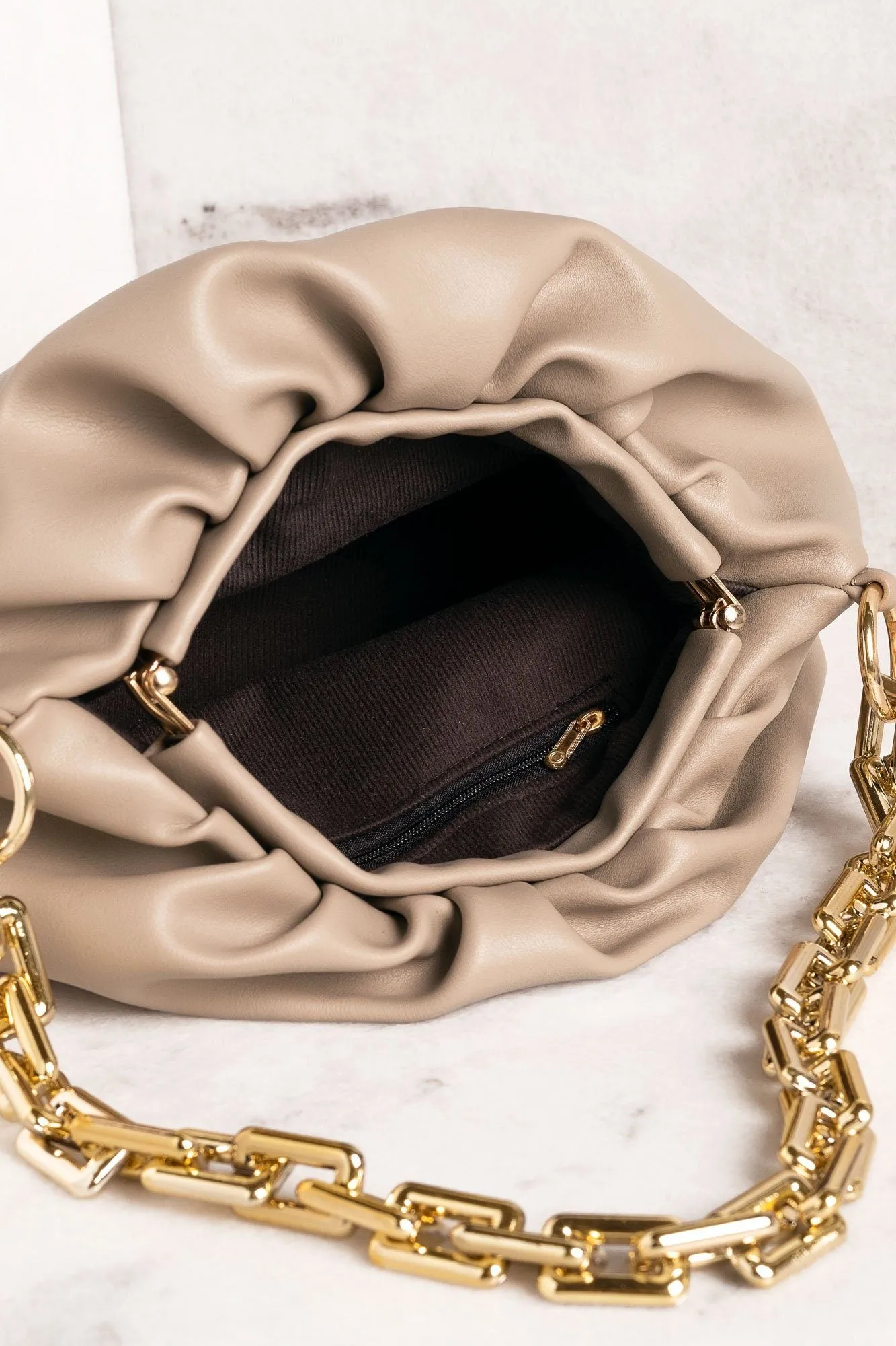 Kira Khaki Gold Chain Purse