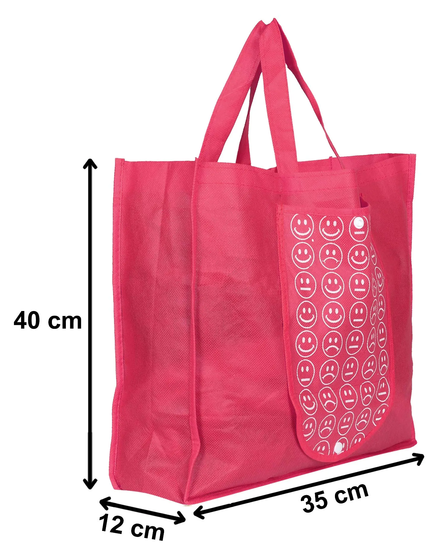 Kuber Industries Shopping Grocery Bags Foldable, Washable Grocery Tote Bag with One Small Pocket, Eco-Friendly Purse Bag Fits in Pocket Waterproof & Lightweight (Set of 6,Pink & Blue)