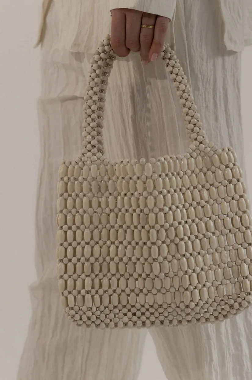 La Tribe Beaded Bag - Bone