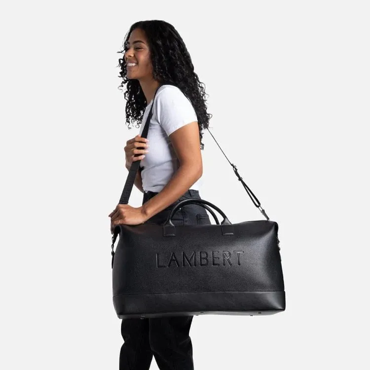 Lambert The June - Black Vegan Leather Travel Bag